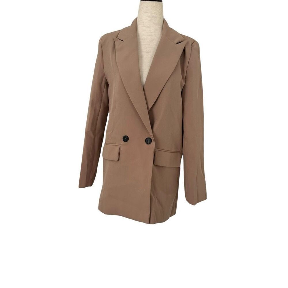 SHEIN BIZwear Double Breasted Lapel Neck Blazer Oversized Size Small S Woman's